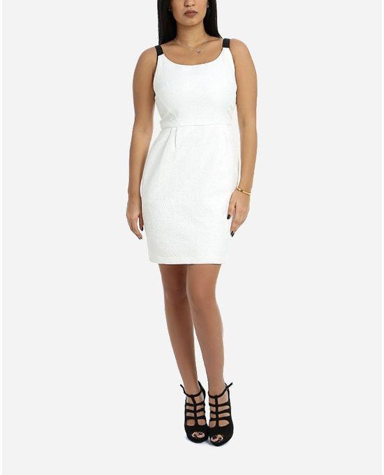 Mag Fancy Knee Length Dress - White