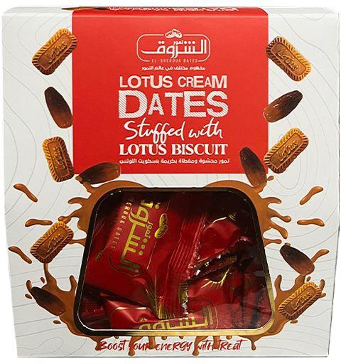 El-Sherouk Louts Cream Dates Stuffed With Louts Biscuit -250g