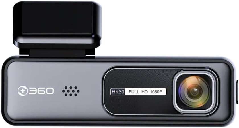 كاميرا فيديو HK30 ومسجل 360 درجة 1080P HD داش كام، أسود