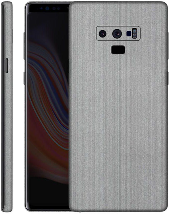 Protective Vinyl Skin Decal For Samsung Galaxy Note 9 Silver Metal