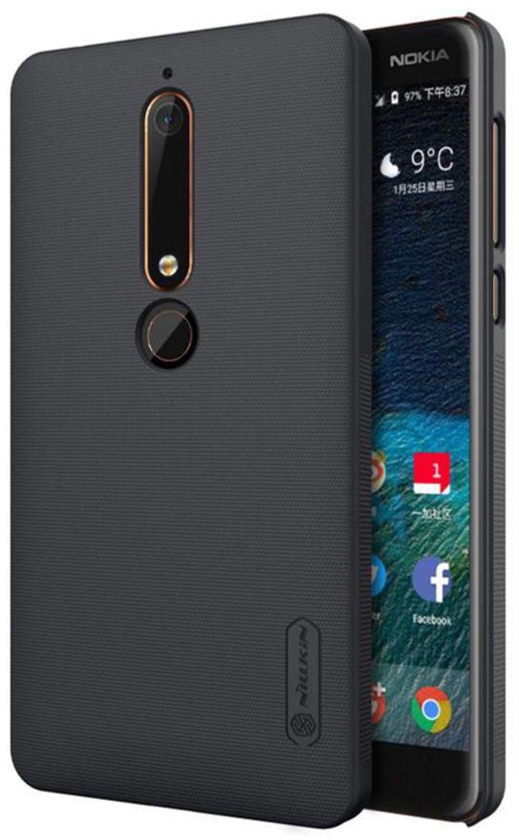 Frosted Shield Case Cover With Screen Protector For Nokia 6 (2018) Black