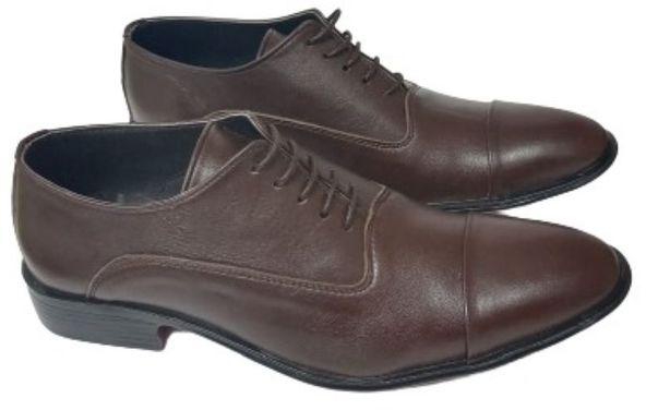 Fashion Men's Genuine Leather Classic Shoes Oxfords- Brown