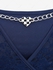 Plus Size Chain Panel Flower Lace Heart Buckle Belt Surplice T-shirt - L | Us 12