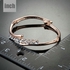 AZORA Gold Plated 9pcs clear Stellux Austrian Crystal Paved Bangled Bracelet