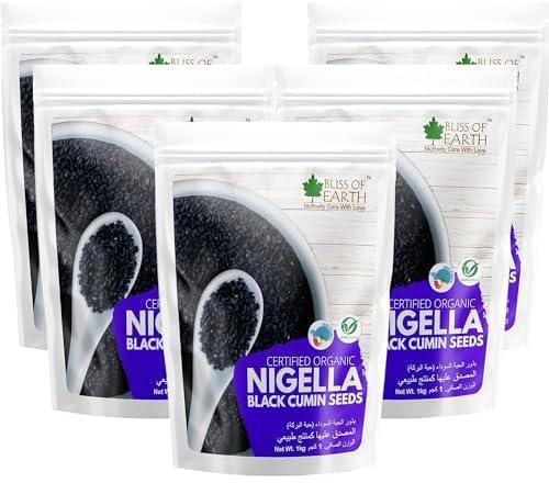Bliss of Earth Certified Organic Black Cumin Kalonji Seeds, Nigella Seeds, Packed with Antioxidants 5x1KG