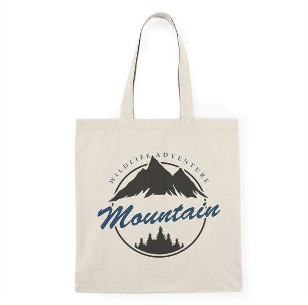 توتي باج - شنطة قماش دك ثقيل Vintage Mountain Camping "Mountain" Tote Bag