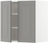 METOD خزانة حائط مع أرفف/بابين - أبيض/Bodbyn رمادي ‎60x60 سم‏