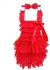 Tiny Bibiya Baby Lace Tutu Dress Clothing Headband Set (Red)