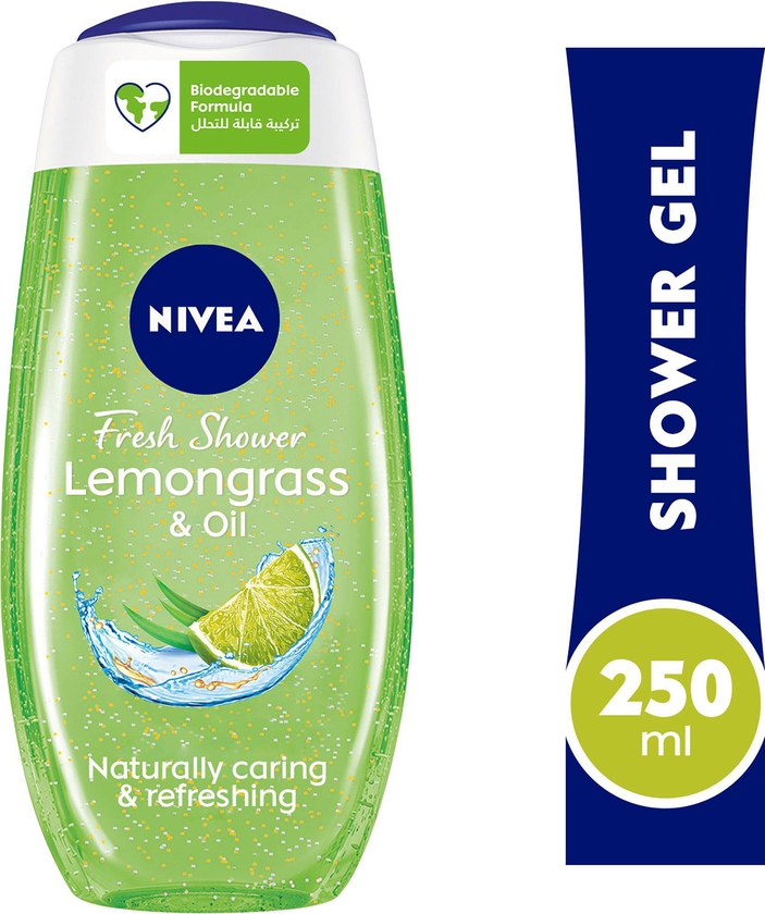 Nivea, Shower Gel, Fresh Shower, Lemongrass & Oil -250 Ml