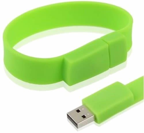 Silicone Bracelet Wristband USB Flash Drive 8GB - Green