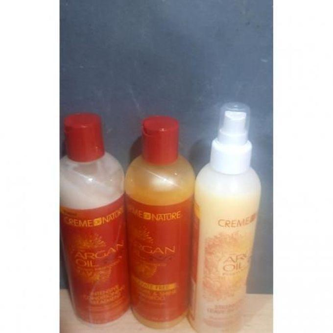Creme Of Nature Argan Oil Shampoo + Intensive Treatment + Strength And Shine Leave-in Treamtment"Set"