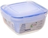 Dunya - مجموعة علب بلاستيك بلون أزرق مربع 5 قطع للثلاجة مع غطاء محكم الإغلاق - حل تخزين - خالٍ من مادة البيسفينول (BPA) والرصاص