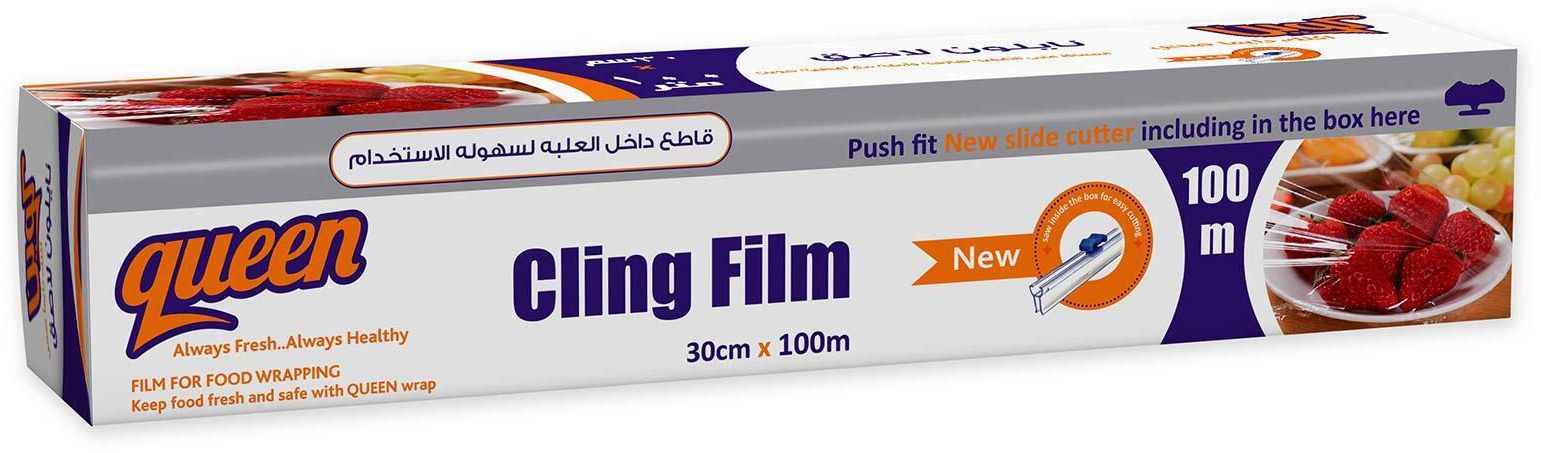 Queen Cling Film Food Wrap Roll, 30 cm - 100 Meter