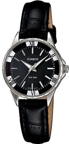 Watch for Women by Casio , Analog , Chronograph , Leather , Black , LTP-1360L-1A