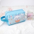 G-Ahora Hello Kitty Makeup Bag with Compact Mirror, Kitty Cat Cosmetic Bag Portable Travel Cosmetics Storage Case Gift for Women, blue