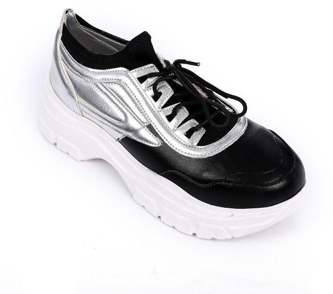 Mr Joe Casual Chunkey Sneakers - Black, Silver & White