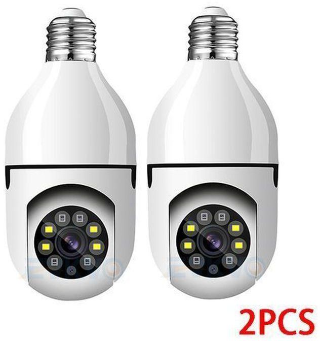 3MP PTZ Wifi IP Mini Camera E27 Bulb Security Surveillance Smart Home Monitoring CCTV LED IR Light