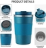 Travel Mug Water Coffee Cup Tumbler Great for Ice Drinks and Hot Beverage