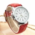 Fashion Tcetoctre-Elegant Analog Luxury Sports Leather Strap Quartz Mens Wrist Watch RD-Red