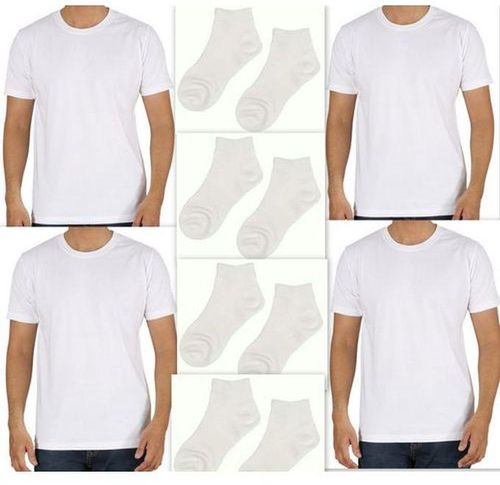 SET OF FOUR PLAIN WHITE POLO AND SOCKS FOR NYSC