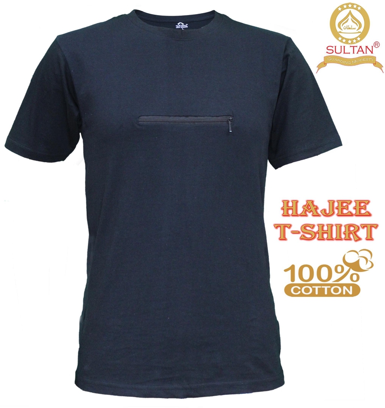 Sultan Haji T-Shirt Round Neck Half Sleeves - 6 Sizes (Dark Grey)