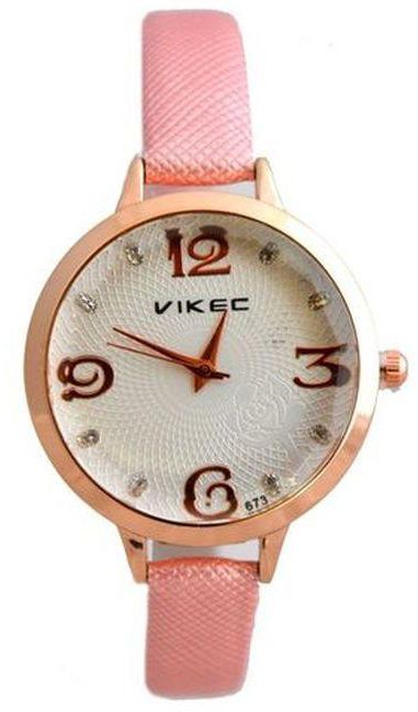 VIKB-PI Leather Watch - Pink