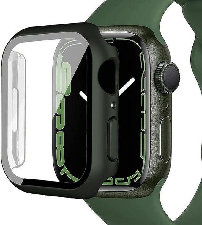 Hard Case Compatible with iWatch 41mm Series 8/7 with Tempered Glass Screen Protector, Ultra-Thin Rugged Protective Cover for iWatch 41mm (Green)