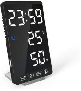 6-inch Mirror LED Touch Button Digital Alarm Clock
