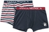 Santa Monica M608105C 2-Pack Cotton Rich Boxer Shorts for Men - L, Multi Color