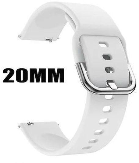 Replacement Silicone Sport Strap 20mm For Oraimo Tempo S2 OSW-11N- Smart Watch - White