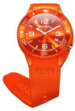 Thirsty Watch Watch for Men , Analog , Rubber Band , Orange , 53TANGERINE
