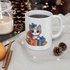 Cute Grey Kitten Animal With Gifts Mug مج مطبوع