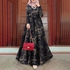 Women Lady Muslim Cotton Linen A-Line Maxi Dress Long Sleeve Striped Abaya Hijab Robe Islamic Kaftan Not Include Scraf