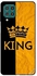 غطاء حماية بطبعة كلمة "King" لهاتف سامسونج جالاكسي M62/F62 أسود/ أصفر