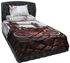 Printed Duvet Cover White/Brown/Red Single