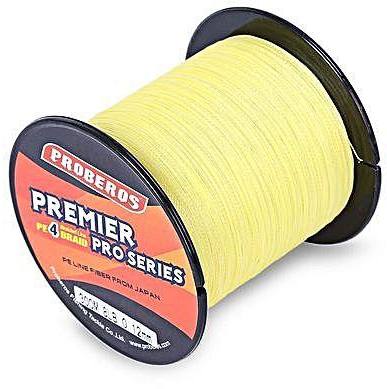 FSGS Yellow PROBEROS 300M Durable PE 4 Strands Braided Fishing Line Angling Accessories 7# 28149
