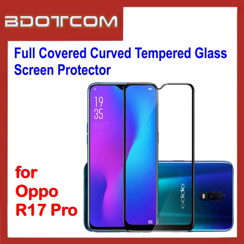 Bdotcom Full Covered Curved  Glass Screen Protector for Oppo R17 Pro (Black)
