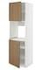 METOD High cab f oven w 2 doors/shelves, white/Voxtorp walnut effect, 60x60x200 cm - IKEA
