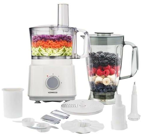 Kenwood Food Processor 750W Multi-Functional With 3 Interchangeable Disks, Blender, Whisk, Dough Maker Fdp03 White
