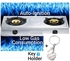 Stainless Steel Auto Ignition Low Gas Consumption Table Top Gas Stove Double Burner + Key Holder
