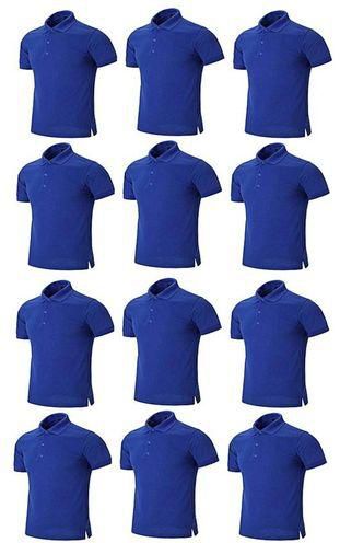 Men's Plain Polo T-Shirt 12 In 1 Short-Sleeve-Blue