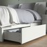 MALM Bed frame, high, w 4 storage boxes - white/Leirsund 140x200 cm