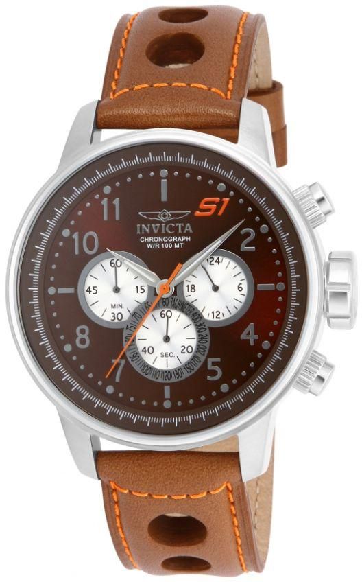 Invicta INV16015 S1 Rally Men’s Chronograph Brown Leather Watch