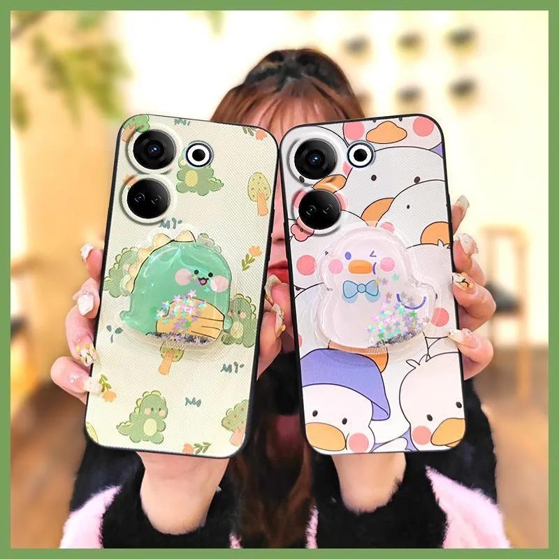Phone Case for Tecno Camon 20 Pro 4G Cute Fashion Silicona Shockproof Cover with Pop Socket Stand