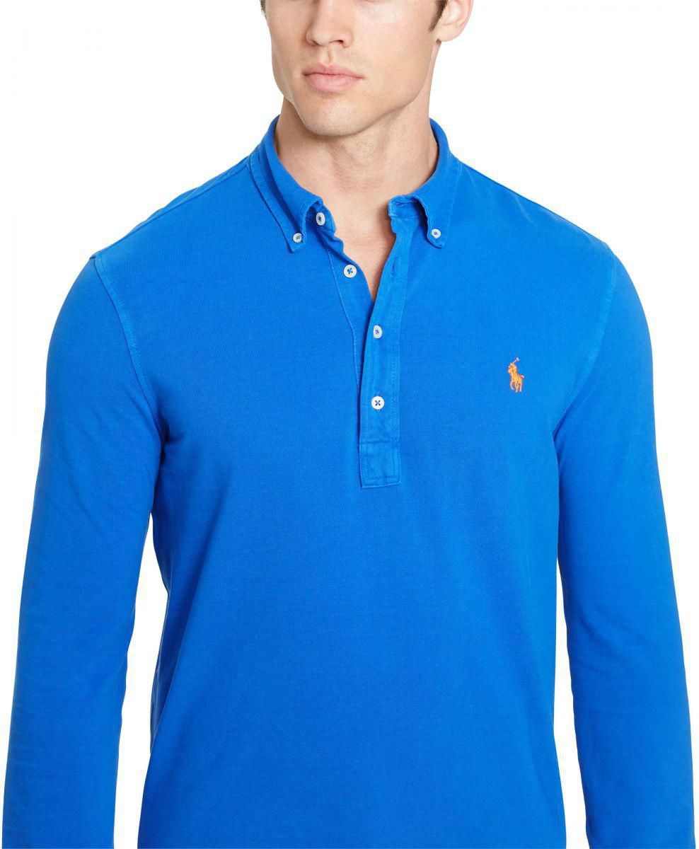 Polo Ralph Lauren Blue Cotton Shirt Neck Polo For Men