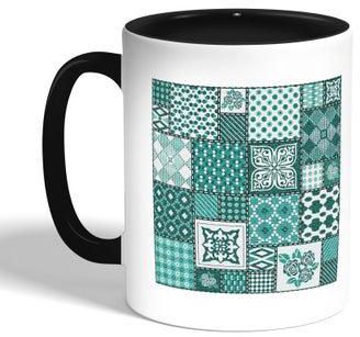 Heritage Decorative Drawings Printed Coffee Mug, Black 11 Ounce