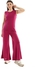 Kady Side Pocket Tank Top With Flare Solid Pants - Beet