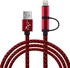 Lightning 2 in 1 Fluorescence Fast Charging & Data Transfer Cable for iPhone 6 and Android phones - Dark Red
