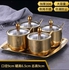 Spice Set 4 Pieces With Spoon And Gold Tray