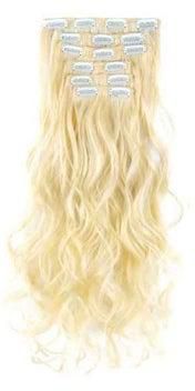 Pack Of 6 Long Curly Hair Extensions Blonde 18inch